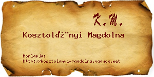 Kosztolányi Magdolna névjegykártya